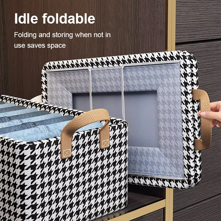 Popular Household Neaten Organizer for Clothes Pants Underwear Handle Design Wardrobe Storage Box Drawer Box