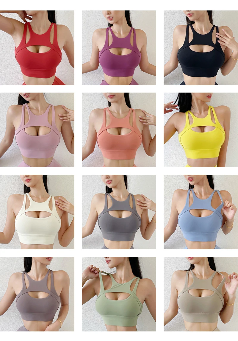 OEM Solid Colors Street Style Strappy Padded Yoga Womens Sports Bra - China  Yoga Wear and Underwear price