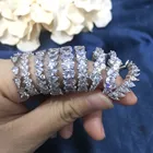 925 Silver Diamond New Fashion 925 Sterling Silver Bling Bling Eternity Baguette Diamond Ring For Women