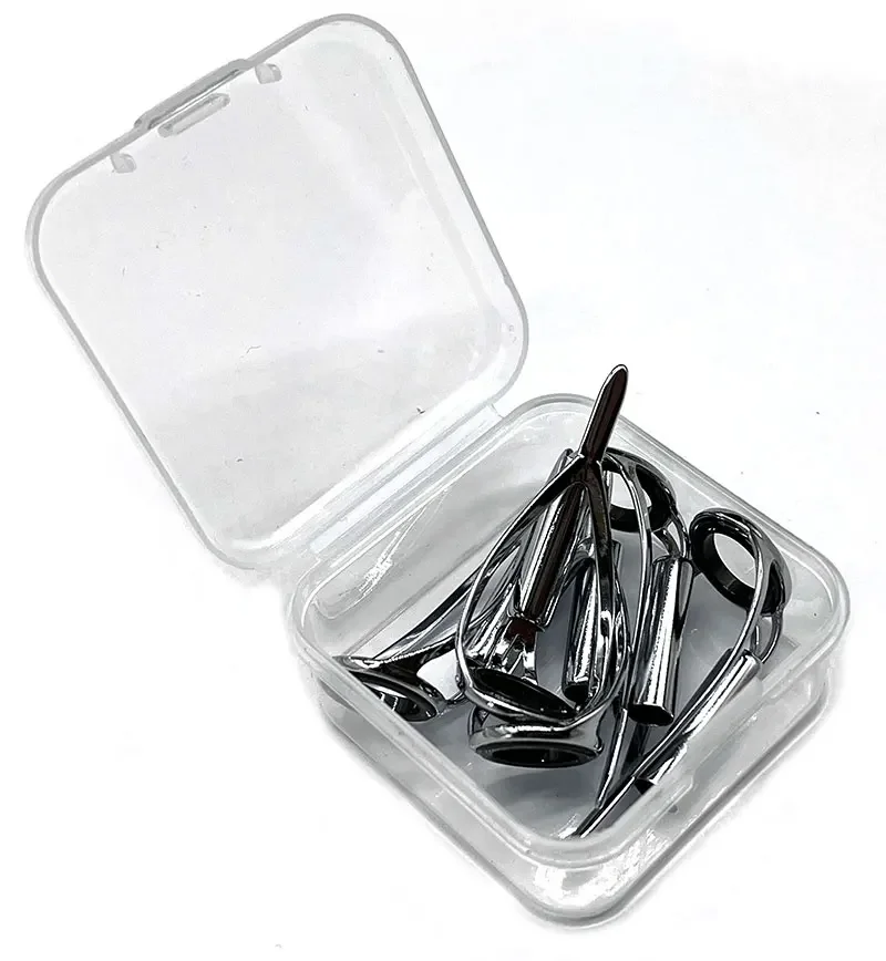 Tn07 5pcs Fishing Rod Tip Guides Rod Eye Building Smooth Iron Fishing