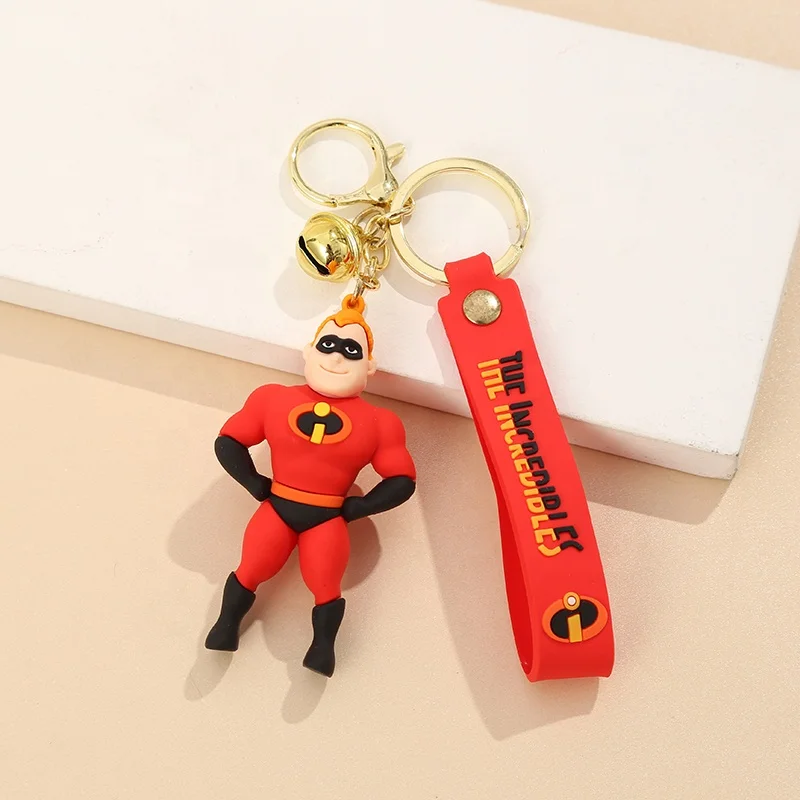 2024 New Cartoon 3D Anime The Incredible Keychains Jack Parr Car keyring Elastigirl Bag Pendant Mr. Incredible Keychain