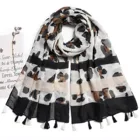 Voile Long 2021 Hot Sale Spring Summer Women Scarves Poly Voile Leopard Printed Long Scarf/blanket Wrap