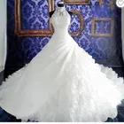 Bridal 2020 Factory Price Bridal Wedding Dress Wedding Grown Heavy Beading Cathedral Train