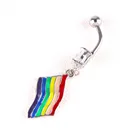 Belly Navel Jewelry Rainbow Flag Dangle Belly Rings Stainless Steel Colorful Navel Body Jewelry Navel Belly Button Ring