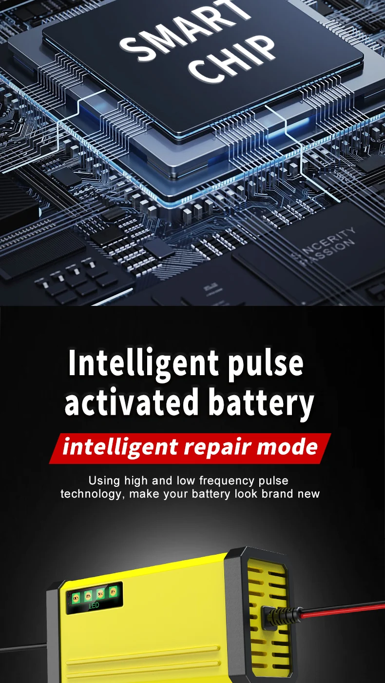 Fast delivery 12V battery charger 12V 2A smart automatic 12 volt gel agm vrla lead acid motorcycle car battery charger