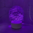 Customized Pattern Christmas Tree Acrylic Light Holiday Gift Decoration LED Table Lamp 3D Illusion Visual Night Light