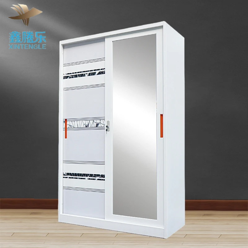 Wholesale High Quality Steel Kids Wardrobe with 2 Sliding Doors Bedroom Furniture for Sale Retailer