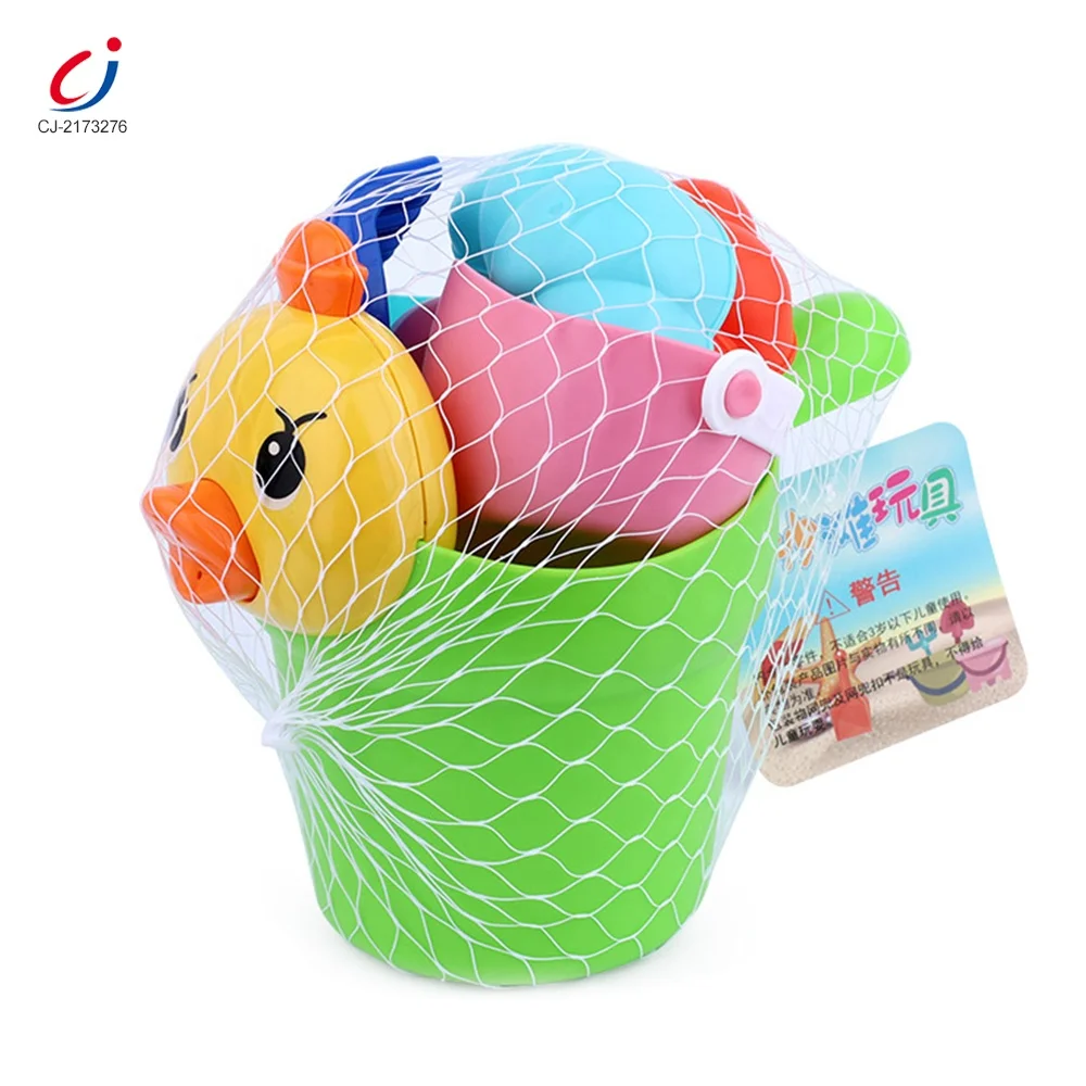 6PCS summer time water playing sand bucket beach toy set soft silicone kids baby beach sand toys
