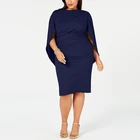 Dress Cape Hot Sale Plus Size Dress Women Private Label XXL Ruched Cape Dress