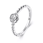 Ring 925 Ring 925 Sterling Silver Ring Jewelry Women Simple Beaded Ring Beaded Flower Ring