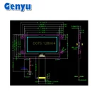 Gray Display Lcd Display Module Genyu COG FPC Connector STN Gray Positive 128X64 Graphic Lcd Display Module