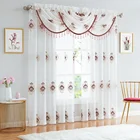 Sheer Living Room Curtains Hot Selling Cheap Embroidery Semi Sheer Curtain Window Living Room Home