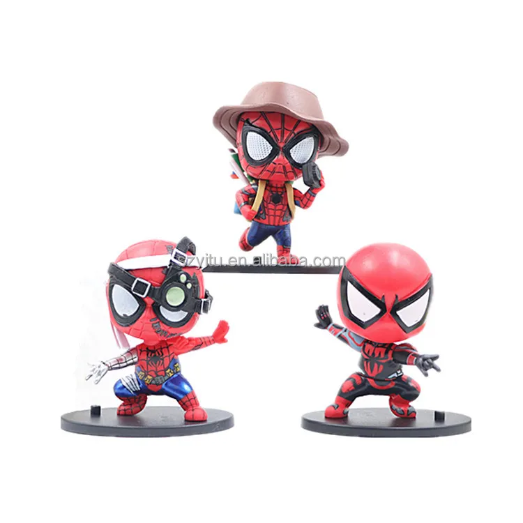 Mini Spider-Man Web PVC Figure Car Decoration Model Kids Toy 