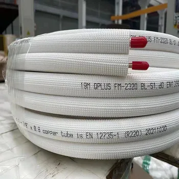 US Market Standard White PE Insulation Fire Rated 50Ft. Copper Line Set for Air Conditioning