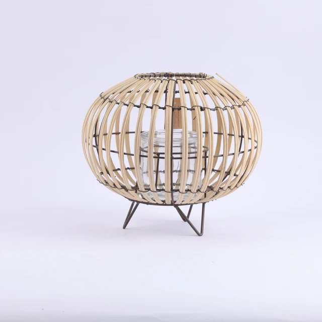 best selling factory wholesale hand woven bamboo and wire  lantern with three legs