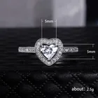 Heart White Heart Crystal Zircon Stone Engagement Ring Vintage Wedding Rings