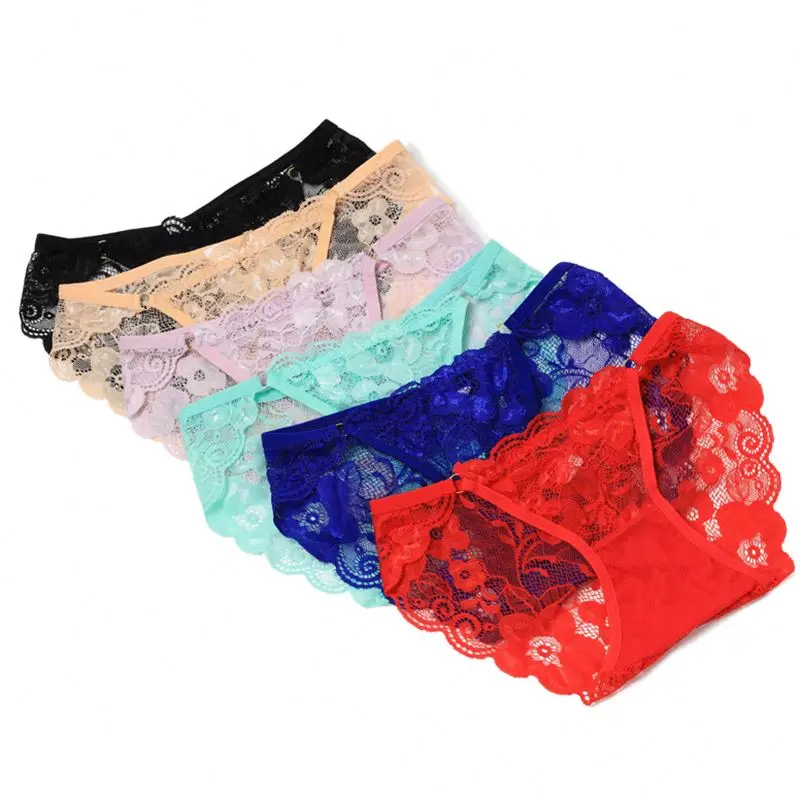 Women's Ladies Lace Open Panties Crotchless Underwear Lingerie G-string Briefs