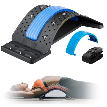 Lower and Upper Lumbar Support Back Pain Relief Device Back Stretcher with Magnet for Herniated Disc Sciatica Scoliosis