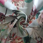 Silk Customized Lotus Pattern 97% Silk 3% Spandex Textiles Print Fabric 19mm For Dress Women