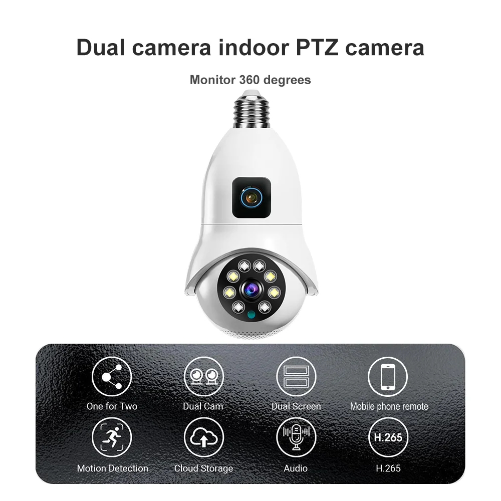 V380 4mp Outdoor Wireless Dual Lens Network Ptz Camera cctv Dual Lens Wi fi 4mp Auto Tracking V380 Wifi Dual Lens Ptz Camera