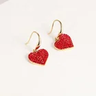 Red Earring Red Popular Style Gold Plated Red Heart Shape Hooks Earring For Women Gift