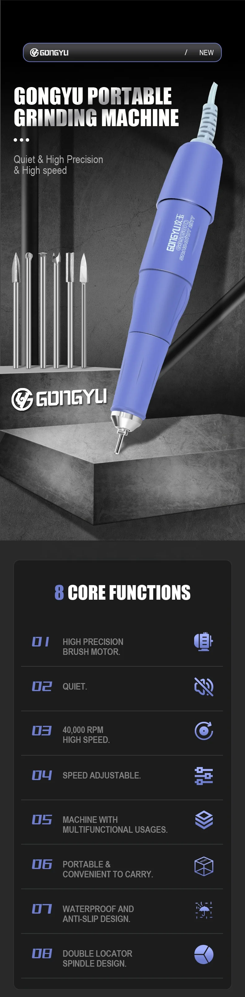 AT-CM-051 Multi-functional nail polishing wood engraving machine details