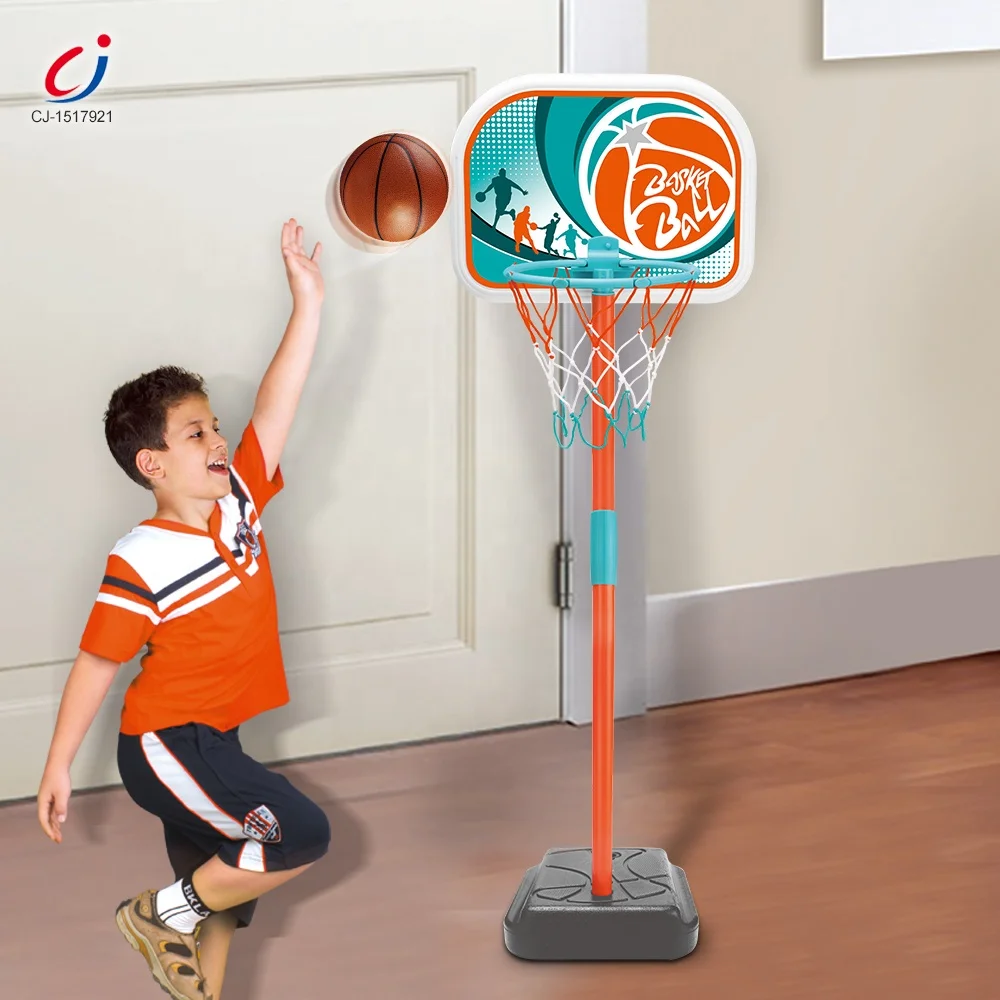 Chengji new arrival plastic adjustable kids indoor basketball stand toy outdoor play sport toys for boys