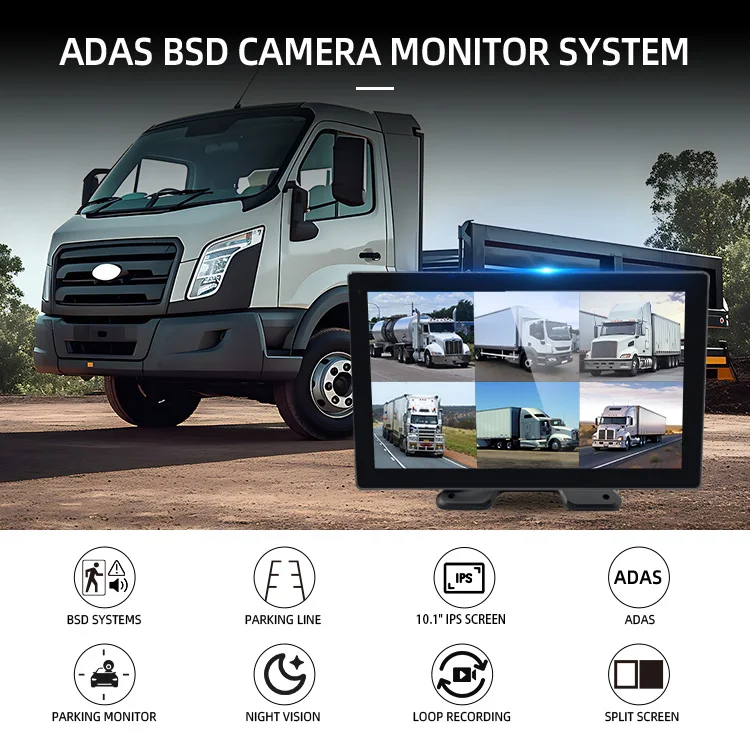 product wemaer 6ch 6 channel cameras system with 101 inch touch split screen voice control bsd blind spot adas monitor for trucks bus-1