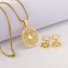 Necklace 2021 Fashion Women's Jewelry Inlaid Zircon 18K Gold Plated Flowers All Diamond Pendant Necklace Supply