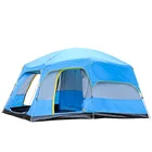Family 6-12 Persons Outdoor Waterproof Double Layers 1 Bedrooms 1 Living Room Big Family Camping Tent