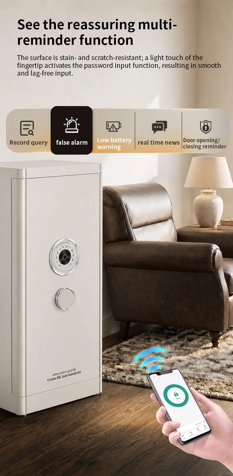 product ceqsafe face recognition tuya app wifi electronic digital fingerprint lock smart safe box for hotel home use606-8