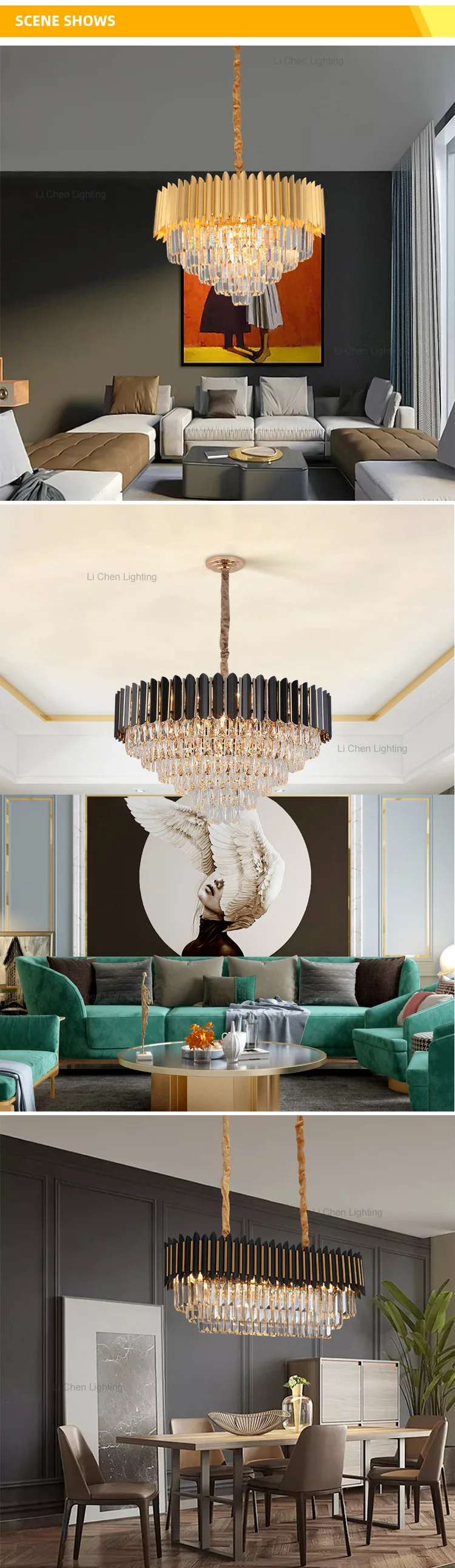 p0060 modern design residential living room bedroom decoration crystal luxury led pendant lamp -5