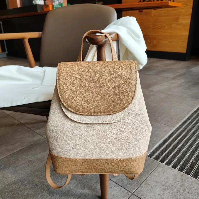 First layer cowhide backpack for women Simple fashion high quality genuine leather student bag Leisure travel ladies bag_8