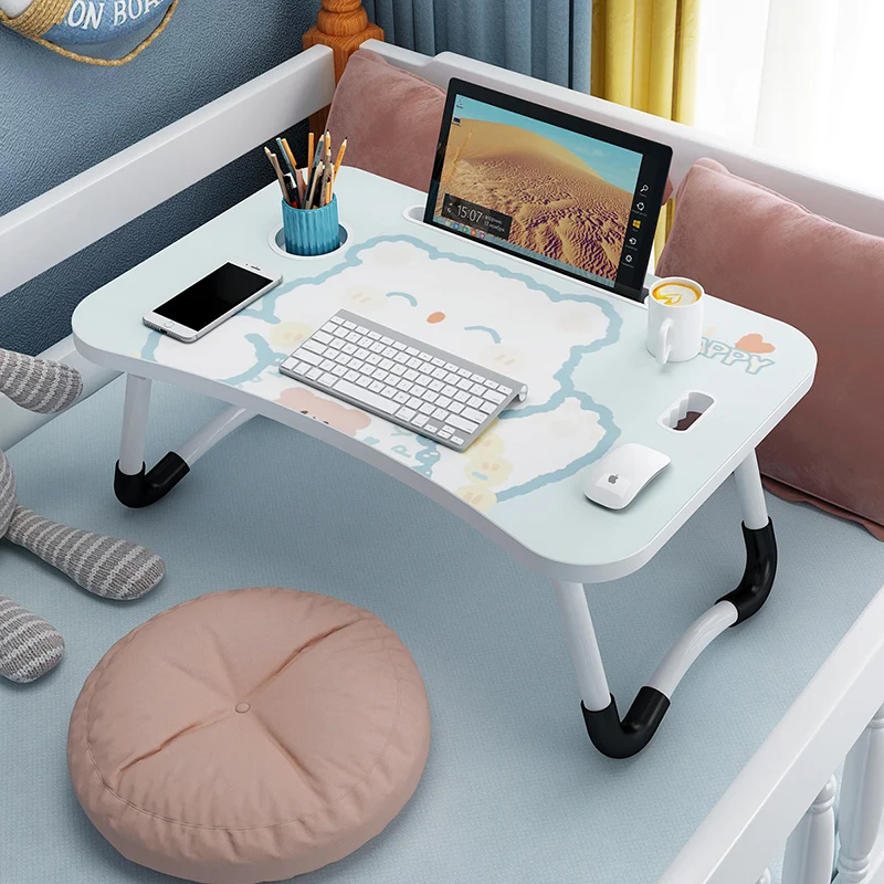 Cartoon Folding Bed Reading Table Portable Notebook Stand Table for Bed Study Computer Desk Laptop Desk