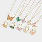 Necklace Light Luxury Personality Set Transparent Three-dimensional Crystal Butterfly Necklace