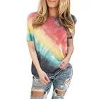 Shirt Tie Dye Hot Selling Summer Outfits Woman Clothes Tie-dye Shirt Tie Dye T Shirts For Women