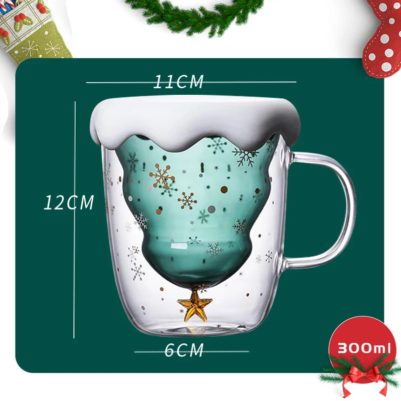 2023 christmas glass mugs and cup wholesale glass coffee mug glass cup