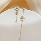 Set Flower Alloy Jewelry Set Bracelet And Earrings Set Daisy Flower Bracelet Earrings For Women Girls