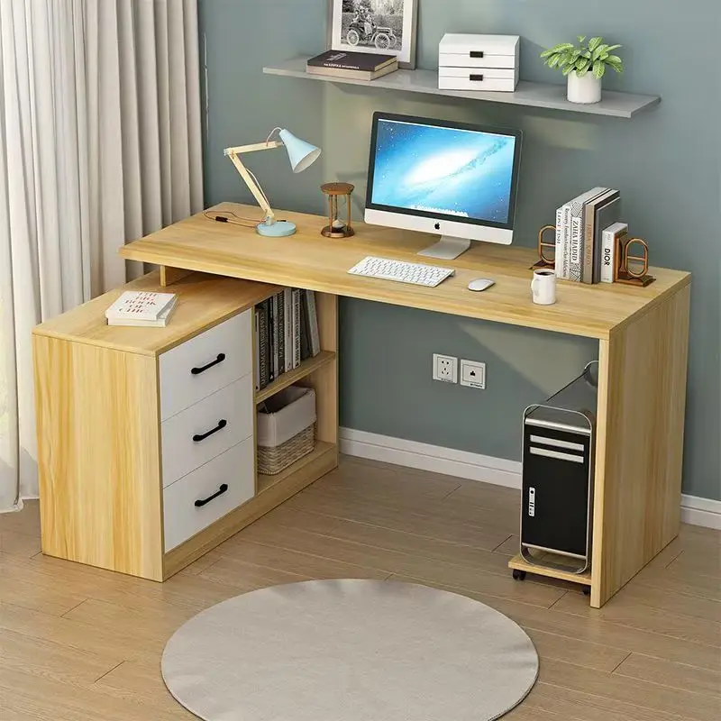 Factory Direct Sales Modern Minimalist Computer Desk Children Desk With Bookshelf Set Integrated Writing Table For Study