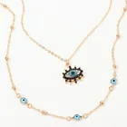 Necklace Hot - Selling Rhinestone Multi - Layer Devil's Eye Pendant Necklace