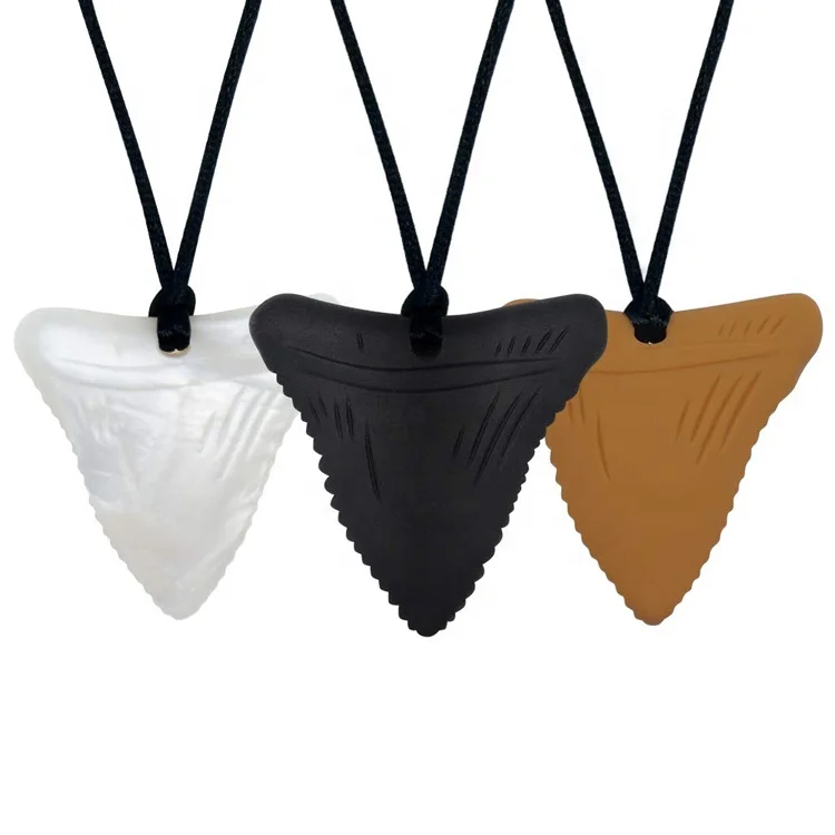 Details about   Shark Tooth Chew Necklace For Boys Girls 3 Pack Silicone Sensory Oral Motor Aid 