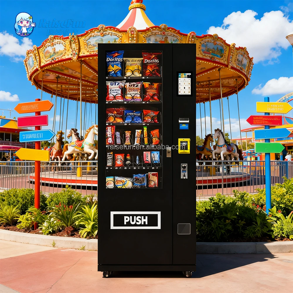product smart snack drink combo vending machine automatic touch screen card reader coin bill acceptor outdoor large capacity-1