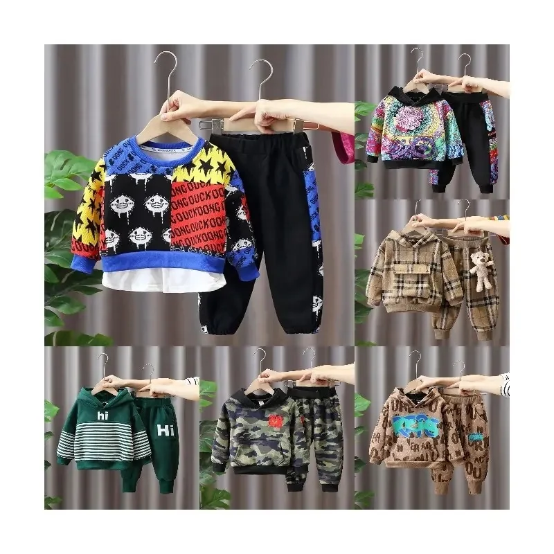 High Quality New Boys Casual Suit Children's Warm Clothing Baby Out Clothes Boy Sports Two-Piece Set