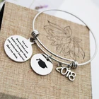 Charm Laser Engraving Memorial Gift Custom Stainless Steel Bangle Bracelet Charm For Women