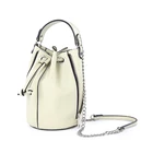 Bag Leather Hot Sell PU White Barrel Bag Leather Casual Bucket Shape Women Handbags Shoulder Bag For Girls