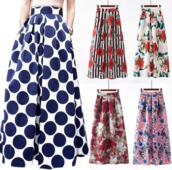 2020 32colors Summer and autumn new skirt women's popular printed Polka Dot long skirt