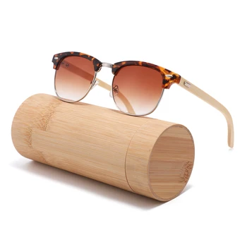 Fashion Style Plastic Frame wood sunglasses Polarized bamboo Temple sunglasses Shades Wooden Sunglasses with cheap price 2024