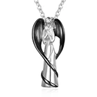 Jewelry 122 Goddesses Pet Urn Necklaces Stainless Steel Pet Urn Jewelry Black Wing Pet Urn Pendants