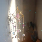 Natural Drop Shipping Wedding Party Decoration Hanging Purple Natural Stone Crystal Prim Sun Catcher