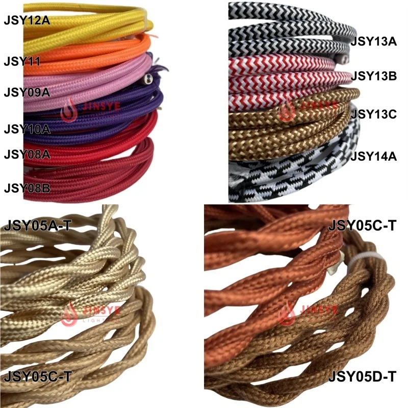 18AWG/ 3 Core UL Hemp Rope Round Natural Linen Cord Jute Rope Wire Cable